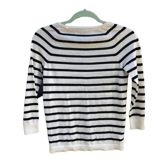 LOFT STRIPED MERINO WOOL SWEATER - Picture 2 of 4